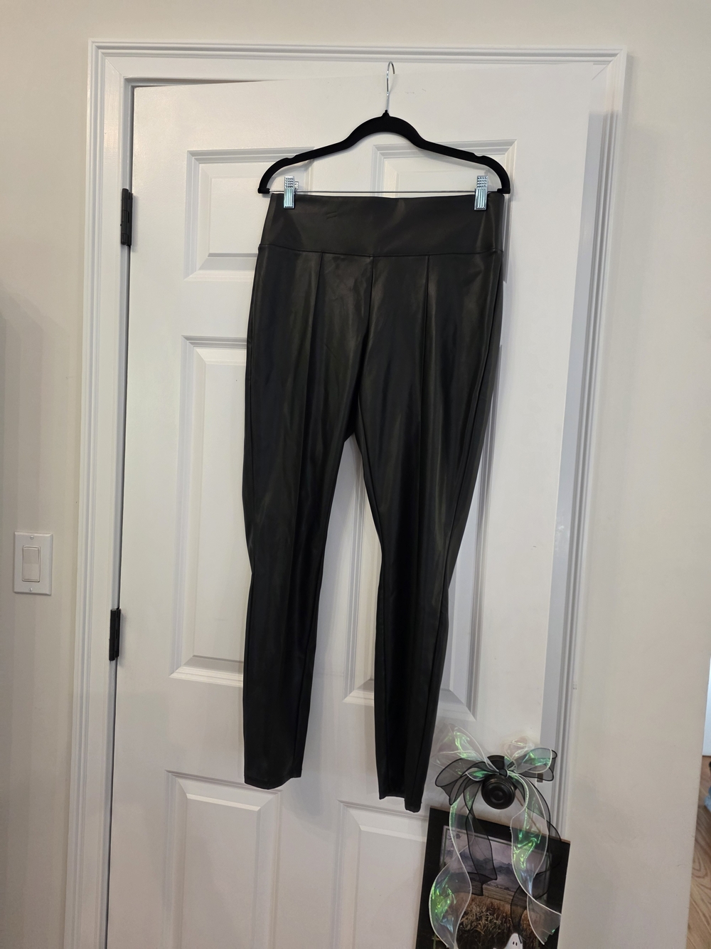 Nine West Black Faux Leather High-Rise Leggings